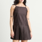 Acne Studios Women's Dary Technical Duchesse Dress in Dark Chocolate Brown