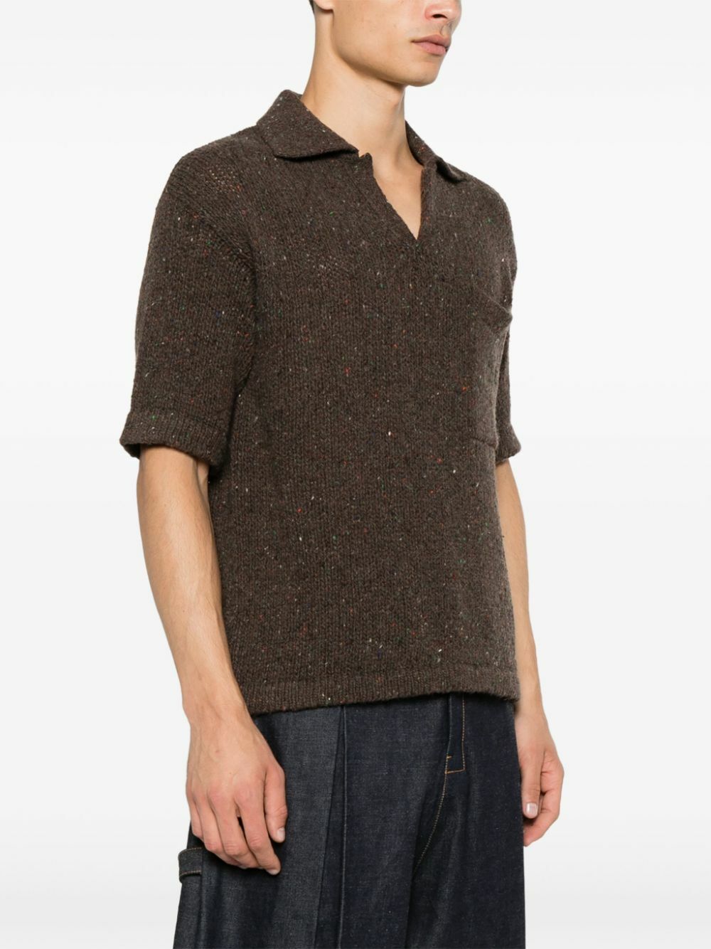 ERL Brown Pointelle-Knit Top