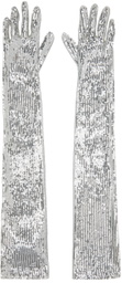 Maison Margiela Silver Sequin Gloves