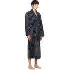 Tekla Black & White Terry Classic Bathrobe