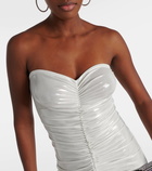 Norma Kamali Ruched metallic gown