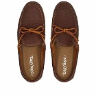 EasyMoc Men's Lace Slip On Boat Shoe in Chocolate Grizzly