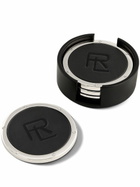 Ralph Lauren Home Black Leather Coaster Set