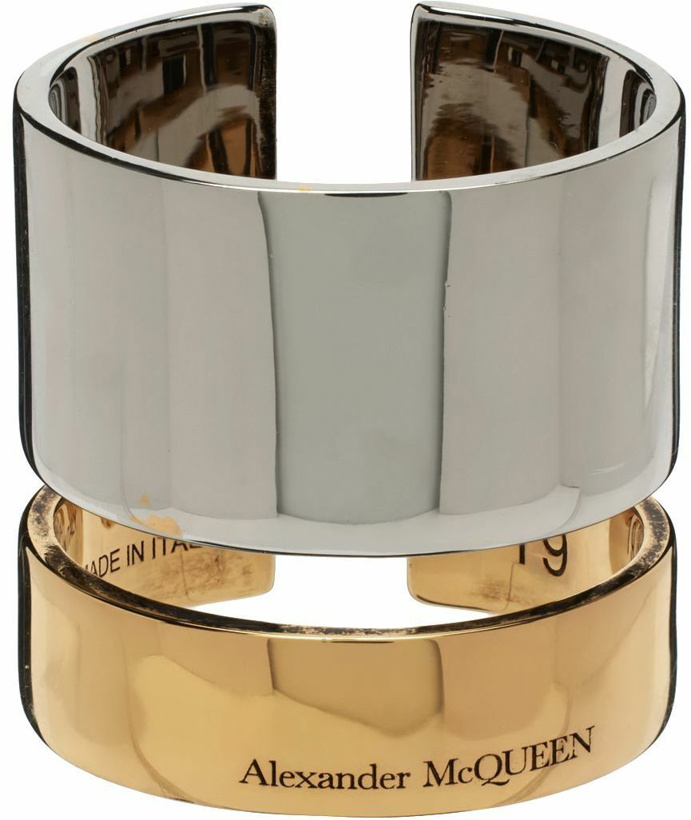 Photo: Alexander McQueen Silver & Gold Cutout Ring