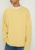The Elder Statesman Culver Checked Cashmere Jumper Yellow