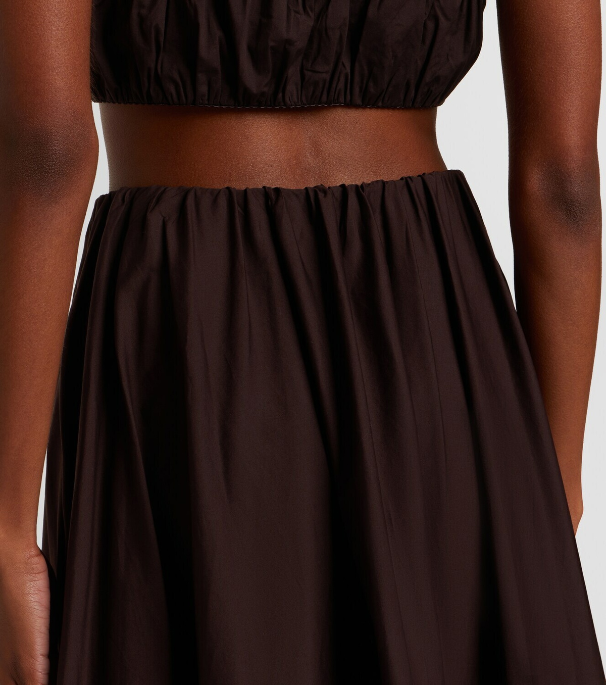 Staud Milano pleated cotton-blend maxi skirt