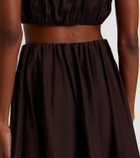Staud Milano pleated cotton-blend maxi skirt