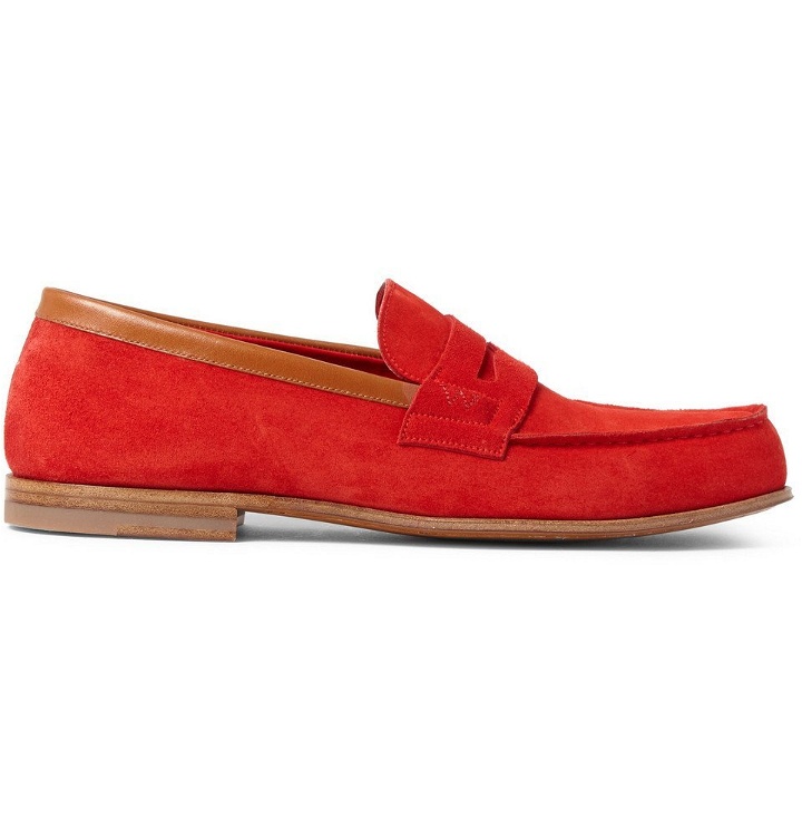 Photo: J.M. Weston - 281 Le Moc Suede Loafers - Red