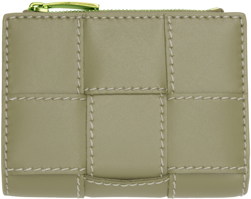 Bottega Veneta Green Cassette Small Bi-Fold Wallet