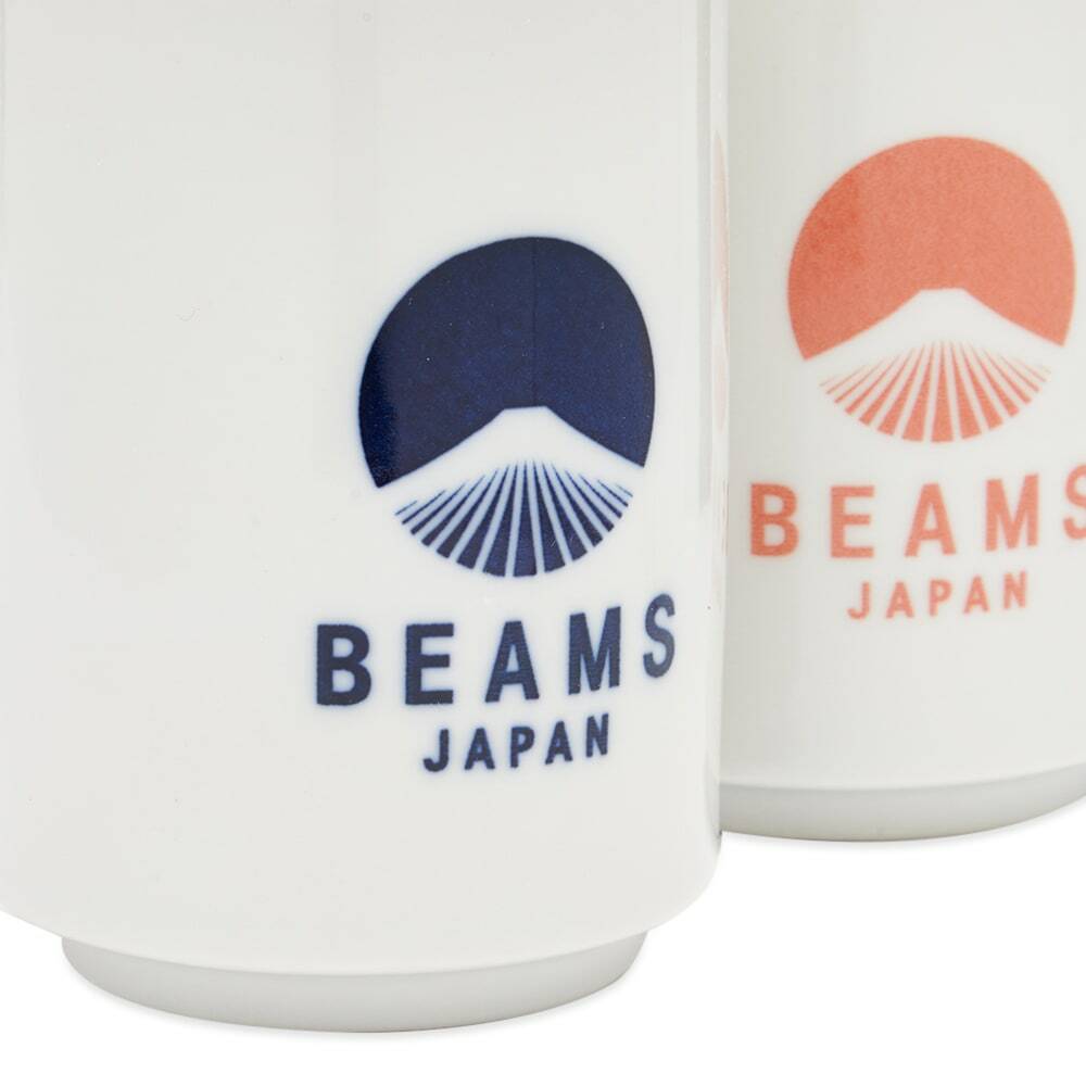 BEAMS JAPAN Logo Ceramic Cup - Set of 2 in Red/Indigo BEAMS