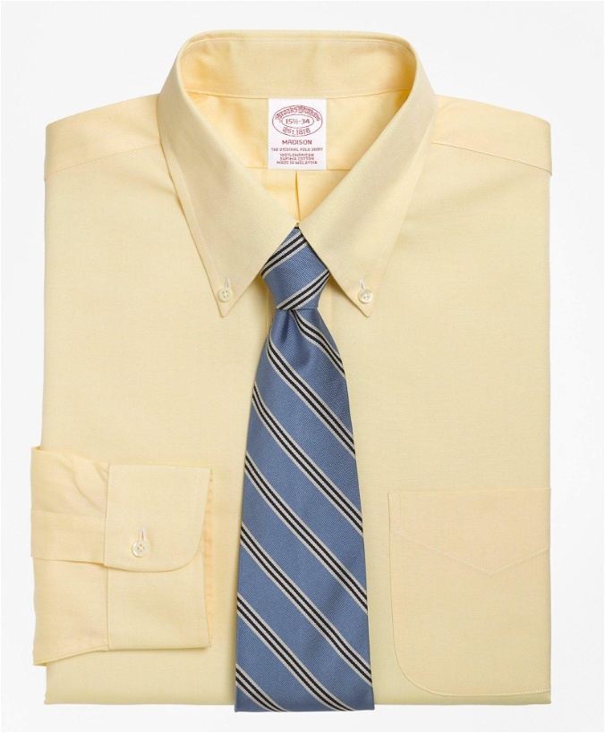 Photo: Brooks Brothers Men's Madison Relaxed-Fit Dress Shirt, Button-Down Collar | Yellow
