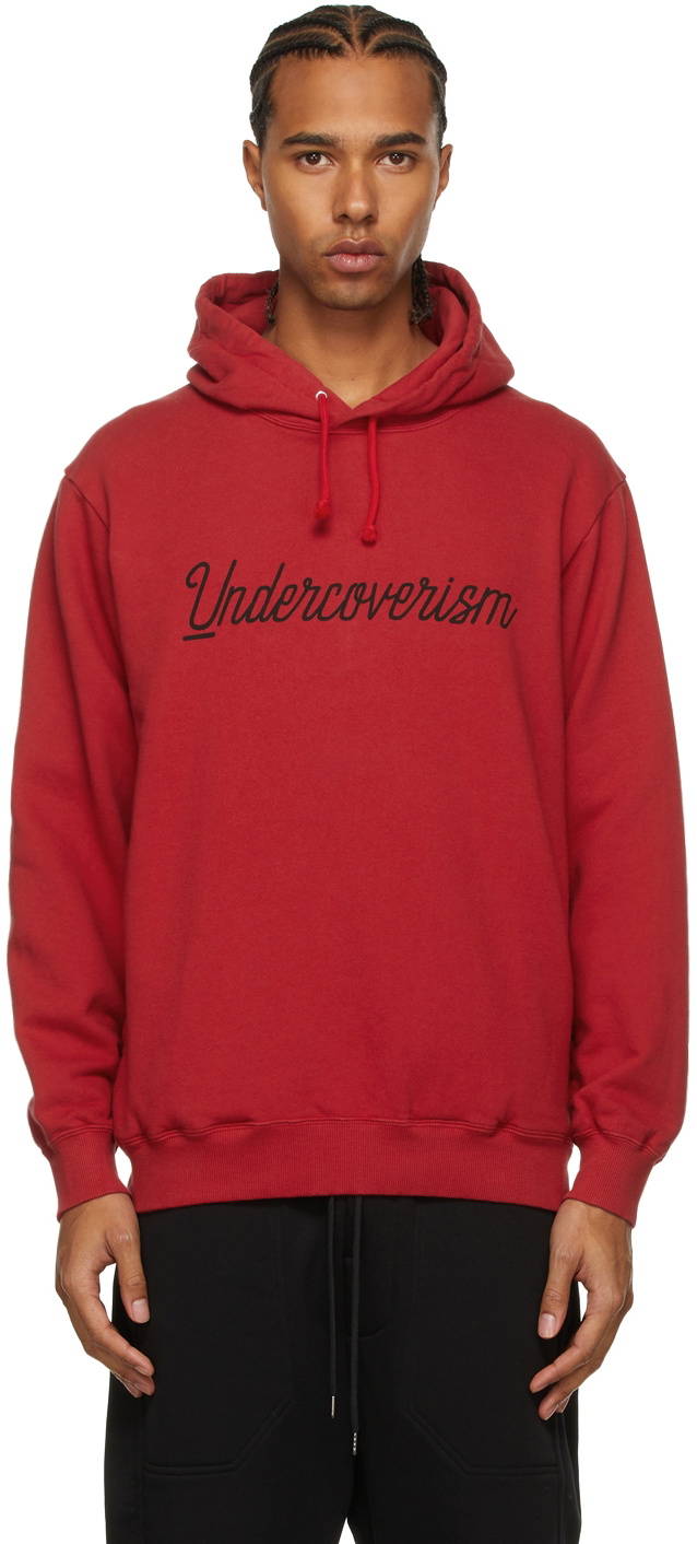 Undercoverism Red French Terry Logo Hoodie Undercoverism