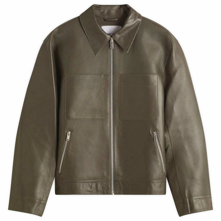 Photo: Samsøe Samsøe Women's Sastevie Leather Jacket in Beluga