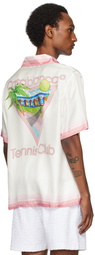 Casablanca White & Pink 'Tennis Club' Icon Shirt