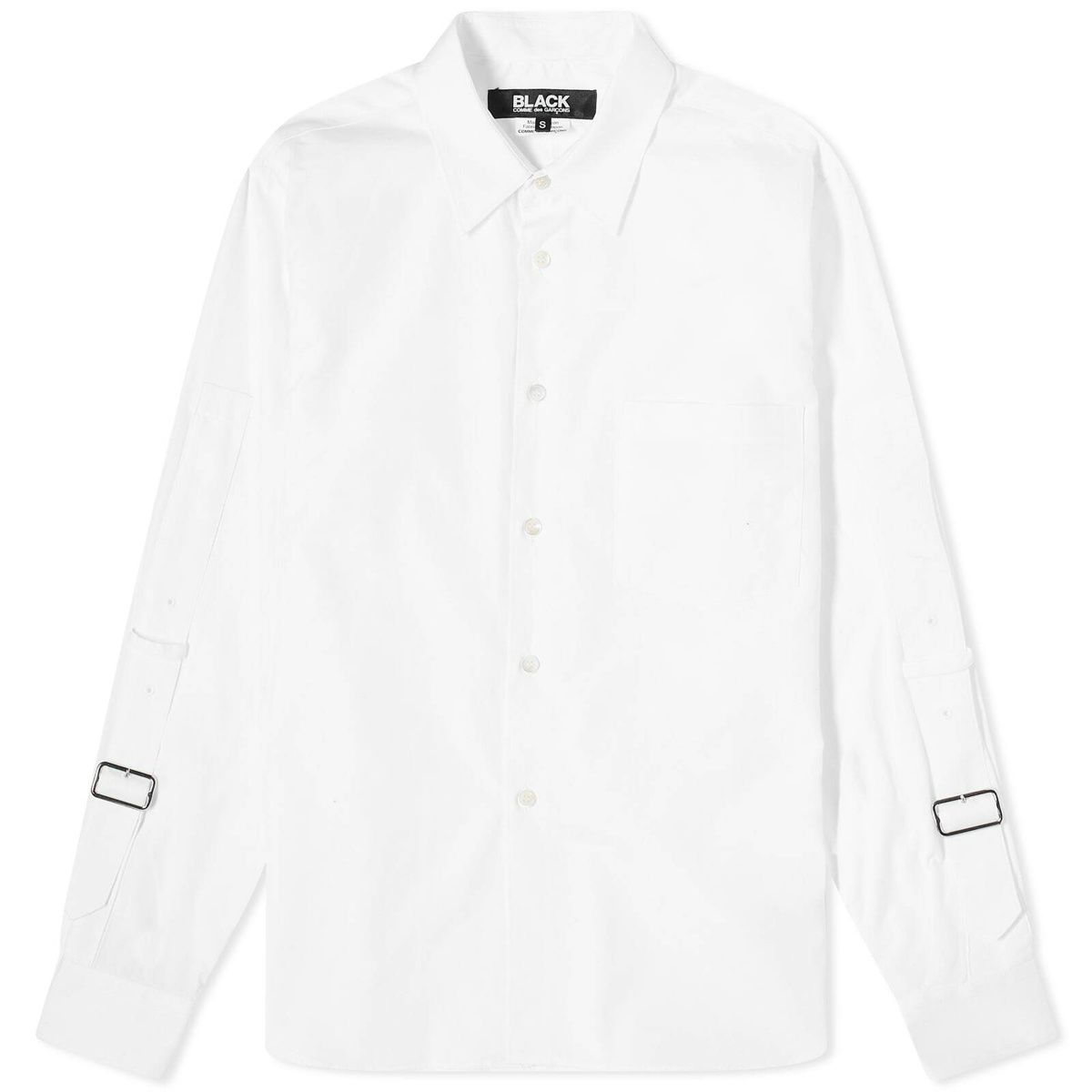 Photo: Comme des Garçons Black Men's Cotton Buckle Sleeve Shirt in White