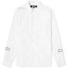 Comme des Garçons Black Men's Cotton Buckle Sleeve Shirt in White