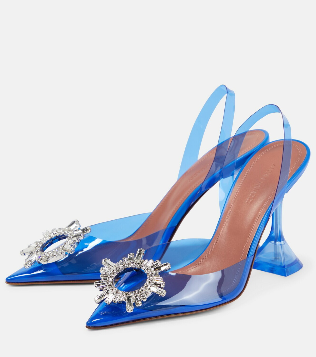 Amina Muaddi - Begum embellished PVC slingback pumps
