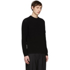 Stone Island Black Rib Knit Logo Badge Sweater