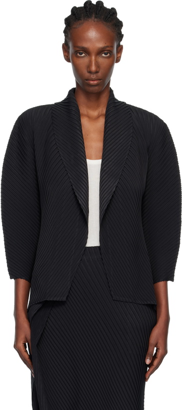 Photo: ISSEY MIYAKE Black Soft Fold Pleats Blazer