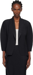 ISSEY MIYAKE Black Soft Fold Pleats Blazer