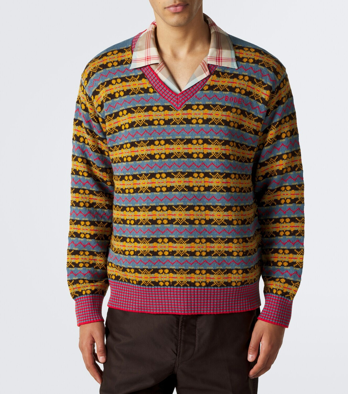 Bode Bracken Fair Isle cotton sweater