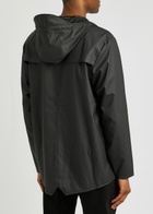 Rains Short Matte Rubberised Raincoat Black