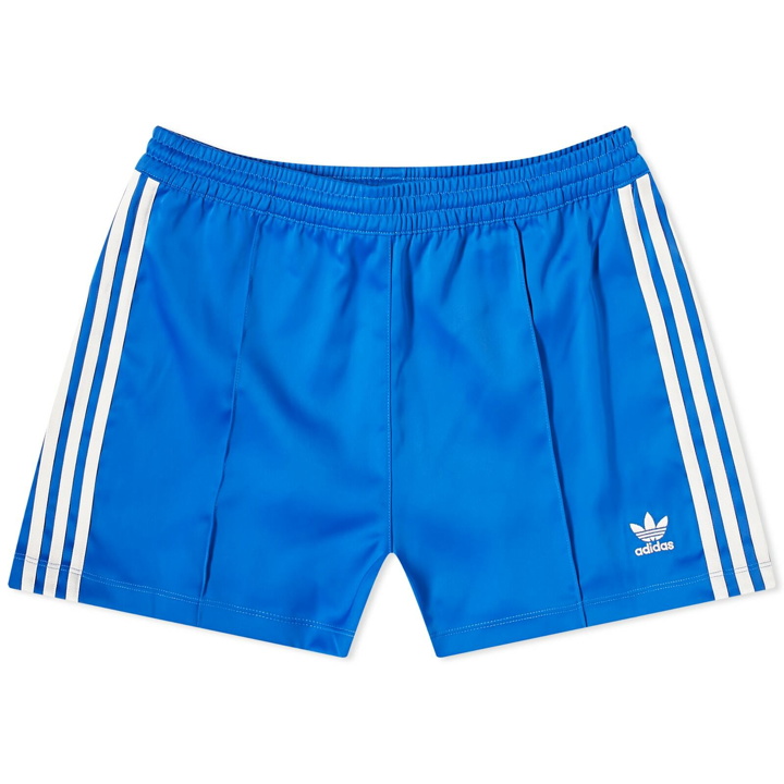 Photo: Adidas Women's 3 Stripe Satin Short in Blue