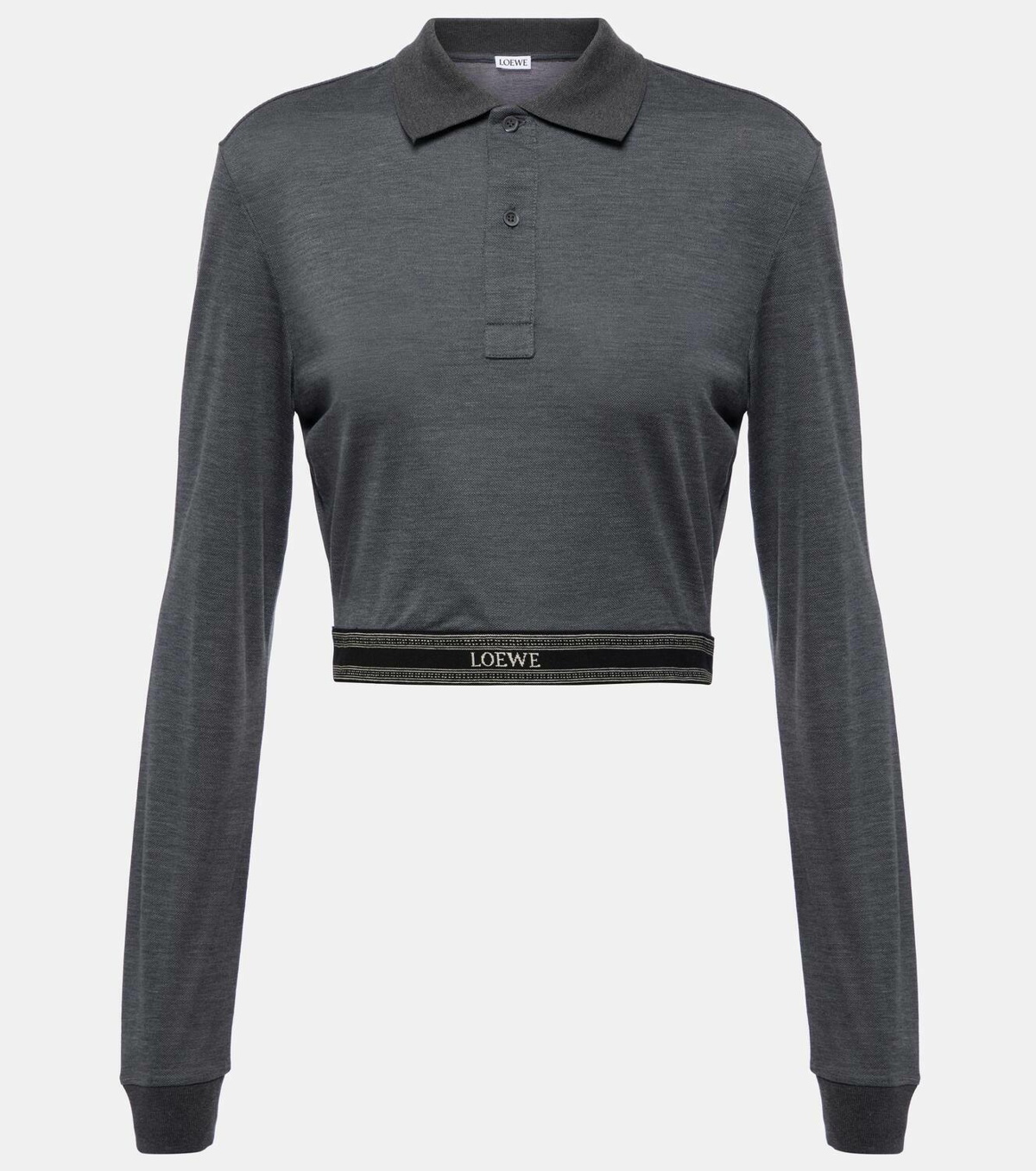 Loewe Cropped cotton polo sweater
