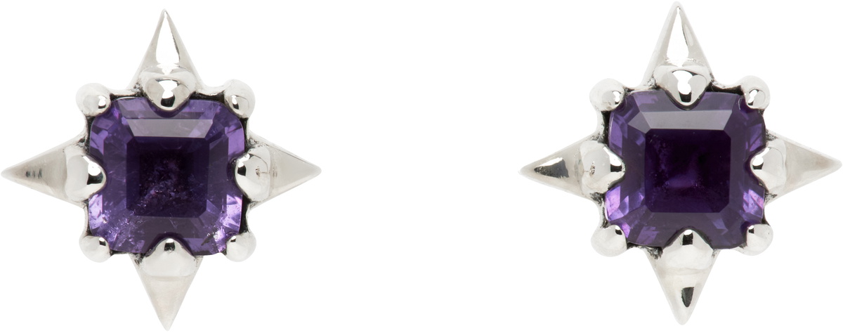 Stolen Girlfriends Club Silver Punk Rose Stud Earrings