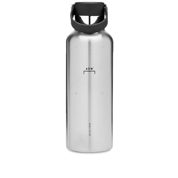 Photo: A-COLD-WALL* Men's Bracket Flask in Brushed Silver