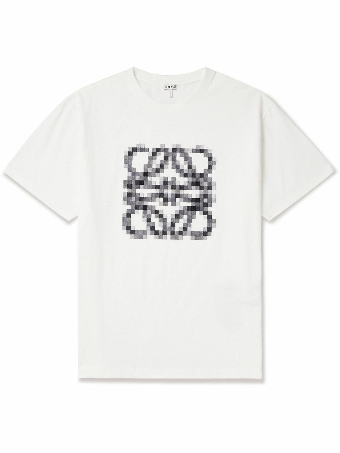 Loewe - Anagram Embroidered Cotton-Blend Jersey T-Shirt - White Loewe