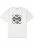 Loewe - Anagram Embroidered Cotton-Blend Jersey T-Shirt - White