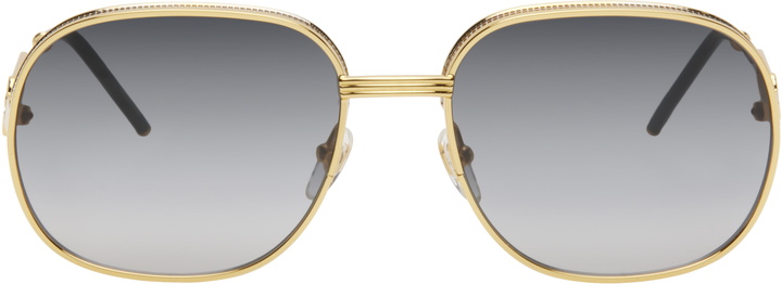 Photo: Casablanca Gold & Green Square Metal Sunglasses