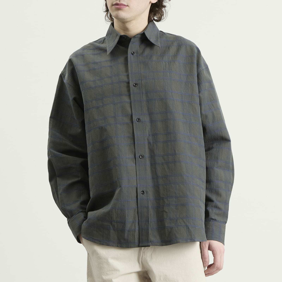 Sage Nation Men's Chisholm Check Shirt in Grey/Yellow Check