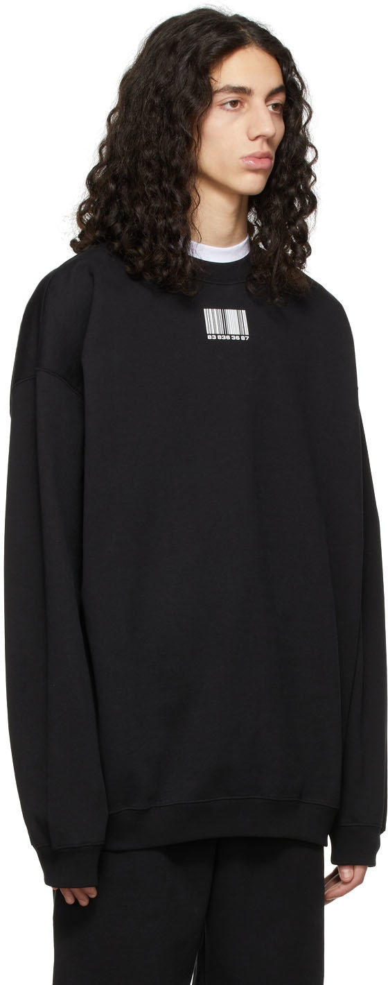 VTMNTS Black Barcode Sweatshirt