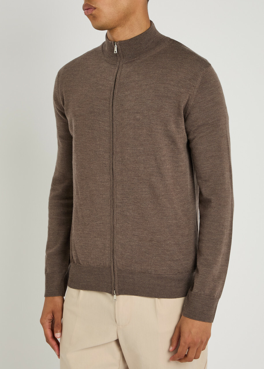 Aurélien Wool Cardigan Taupe