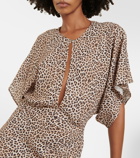 Norma Kamali Obie leopard-print georgette gown