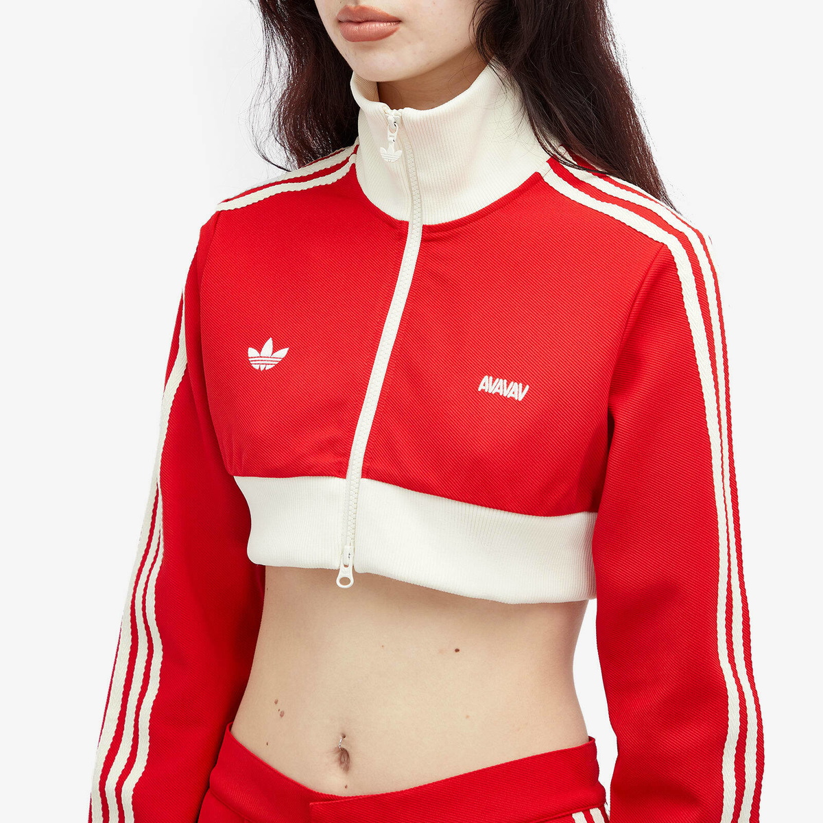Adidas Women's by Avavav Cropped Track Top in Better Scarlet adidas