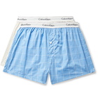 Calvin Klein Underwear - Two-Pack Checked Cotton-Poplin Boxer Briefs - Blue