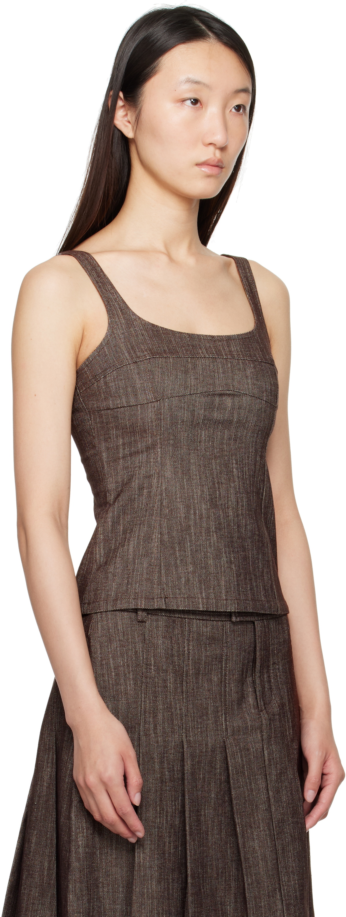 paloma wool ブラウン ホルターネック タンクトップ MOPIT-Brown halter cupro top – paloma wool