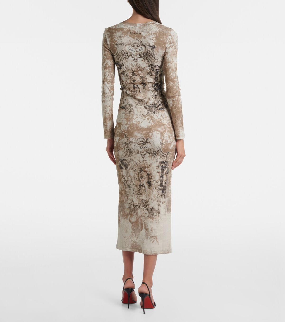 Jean Paul Gaultier Médaillon cotton-blend jersey midi dress