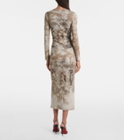 Jean Paul Gaultier Médaillon cotton-blend jersey midi dress