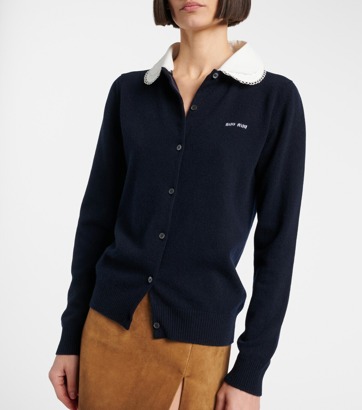 Miu Miu Logo cashmere cardigan