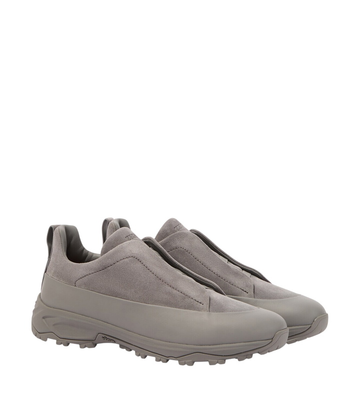 Photo: Zegna Triple Stitch Monte suede slip-on sneakers