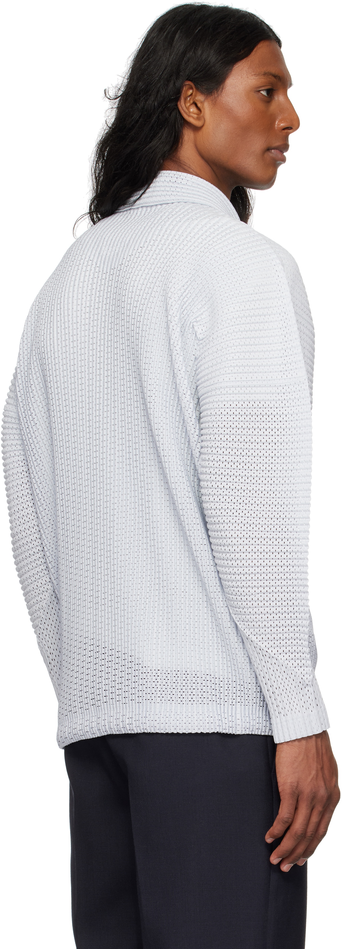 HOMME PLISSÉ ISSEY MIYAKE Gray Outer Mesh Jacket Homme