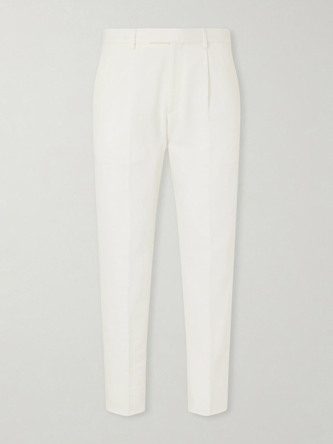 Zegna - Cotton and Linen-Blend Trousers - White