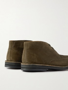 Mr P. - Andrew Split-Toe Shearling-Lined Regenerated Suede by evolo® Chukka Boots - Brown