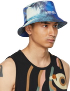 Kenzo Blue High Summer Tropical Graffiti Bucket Hat