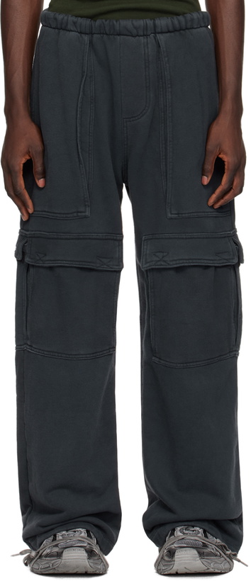 Photo: GREG ROSS Black Cargo Lounge Pants