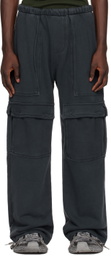 GREG ROSS Black Cargo Lounge Pants